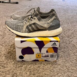 Adidas UltraBOOST X Knit Sneakers in Gray and Cream